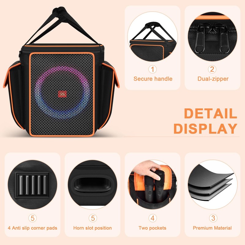 Carrying Case for JBL Partybox Encore Essential/Essential 2 Speaker, Portable