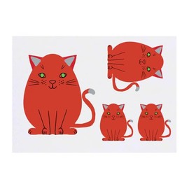 4 x 'Easter Egg Kitty' Temporary Tattoos - Water Resistant, Skin-Safe, Non-Toxic Transfers, Mixed Sizes (TO00083928)