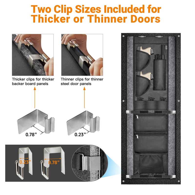 INKUITEN Gun Safe Door Organizer,Gun Safe Door Panel Organizer with