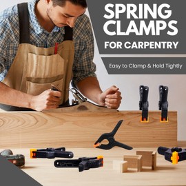 12 Pack Plastic Spring Clamps, Heavy Duty 4.5 Inches, 3.5 Inches Set Backdrop Clips for Crafts, Backdrop Stand, Woodworking, Photography Studios, Home Improvement, Backdrop Stand