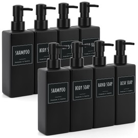 Segbeauty Plastic Pump Bottle for Filling, 8 Pieces 500 ml Shampoo Dispenser for Shower, Pump Bottle Shampoo for Bathroom