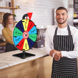 Facilife Spinning Wheel - 12 Inch Color Prize Wheel with Stand, Table Spinner for Trade Shows, Carnivals & Home Games