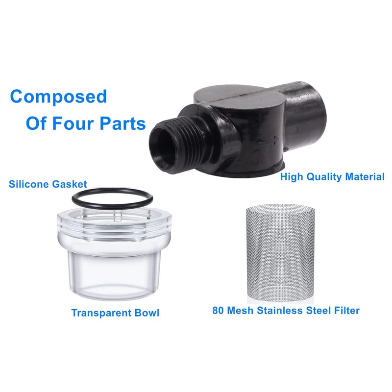 Twist-On Pipe Water Pump Strainer,RV Water Pump Filter Compatible With