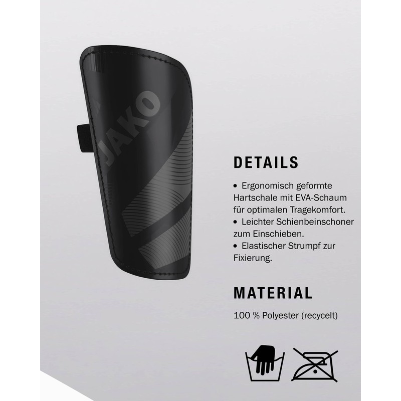 JAKO Unisex River Basic Shin Pads, Black, L