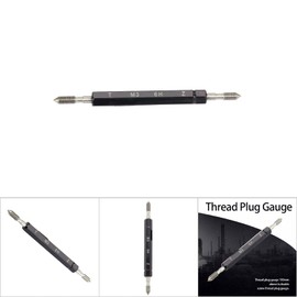 Threaded Gauge Mandrel, Bearing Steel Threaded Plug Internal Thread Measurement Tool Internal Thread Size Measurement (M1 to M20) for Professional Testing and Inspection