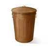 Plexon Round Trash Can 13 Gallon, Vintage Metal Outdoor Trash