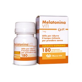 Melatonina Viti Fast - 180 Compresse Orodispersibili, Integratore per il Sonno al Gusto Arancia, Aiuta a Ridurre il Tempo per Addormentarsi, Senza Glutine e Senza Lattosio