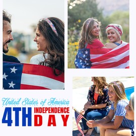 Totelux Patriotic Headband for Women Glitter 4th of July Hair Bands American Flag Headband USA Star Hair Accessories Silver