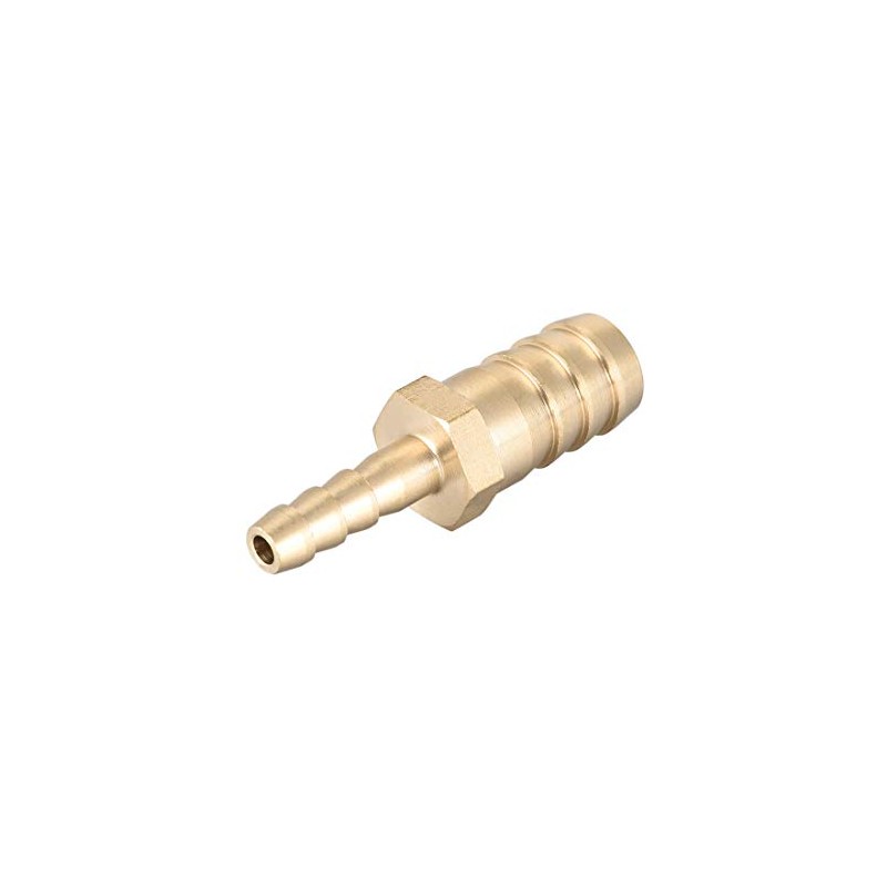 sourcing map Brass Reducer Barb Hose Connector Adapter 12 mm