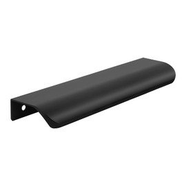 goldenwarm 10 Pack Finger Edge Pulls Modern Style Black Cabinet Finger Pulls 128mm - LS7027BK128 Edge Tab Pulls Flat Black Drawer Pulls Cabinet Door Pulls Closet Door Pulls, Aluminum Alloy