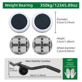 Furniture Moving Sliders Set, Furniture Movers with 4 Wheels,Carbon Steel Panel Heavy Duty Dolly,Furniture Lifter with 4 360° Rotatable Rubber Universal Wheels,Maximum Load 280 LBS
