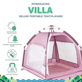 Baby Delight Go with Me Villa Portable Tent and Playard | Kids Tent and Playhouse | Indoor and Outdoor | Canyon Rose