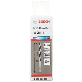 Bosch Professional HSS PointTeQ Twist Drill Bits (for Metal, 2 x 24 x 49 mm, Drill Driver Accessory), Pack of 10