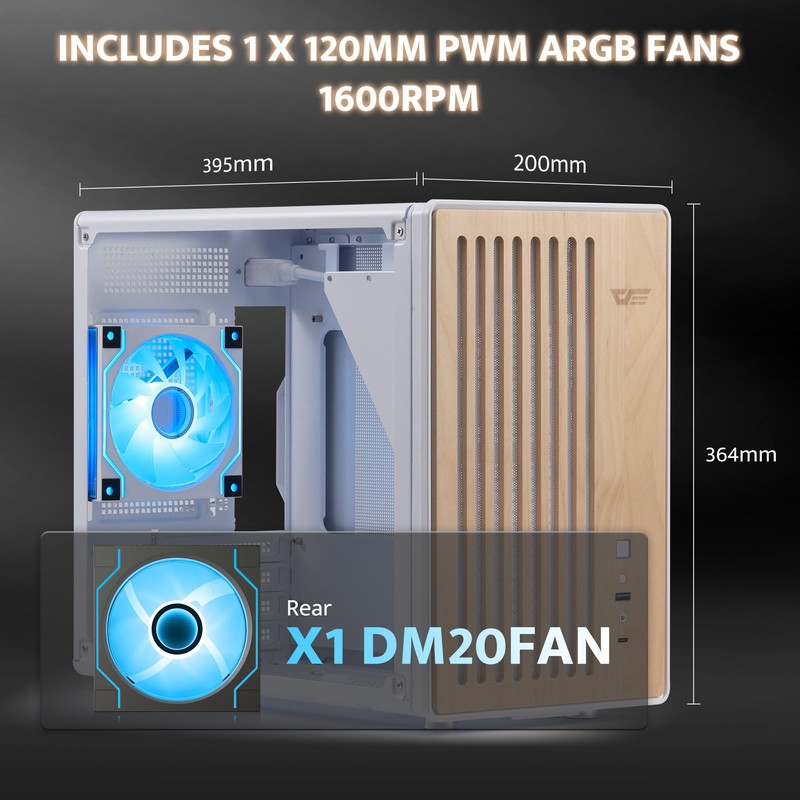 darkFlash WD200(2025) Portable Micro-ATX PC Case with Handle, 1 ARGB