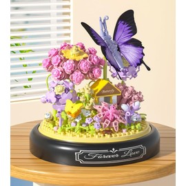 apcute Mini Bricks Flower Bouquet Butterfly Building Sets,DIY Unique Decoration Home,Bonsai Tree Building Kit with Dust Cover,582 Pieces Micro Bricks,Birthday Gifts for Boys and Girls