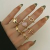 ZZ ZINFANDEL 6PCS Gold Snake Heart Star Stackable Ring Sets