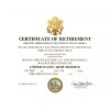 United States Army Retirement replacement certificate