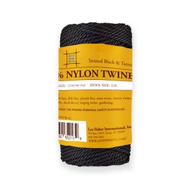 Just For Nets Twisted Tarred Nylon Bank Line Twine, Black, 1lb Spool - Heavy Duty String Line for Net Repair, Camping, Trot Line Fishing, Bushcraft Cordage (#42-1lb Spool)