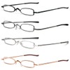 MMOWW Small Reading Glasses Men Women 4 Pairs Slim Pocket