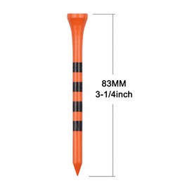 Zivisk Wooden Golf Tees 3-1/4 inch 100 Count, 3.25" Long Golf Wood Bamboo Tees - Orange & Black