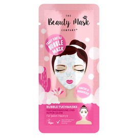 The Beauty Mask Company Crazy Cactus Bubble Mask, 1 Sachets, Cleaning Cloth Mask with Cactus, Water Lily Extract & Hyaluron, Skin Care for All Skin Types, Vegan