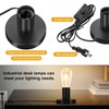 Polished Metal Desktop Lamp Base, E26/E27 Edison Screw Light Bulb