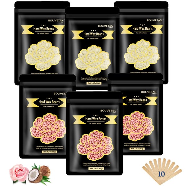 1.3Lb/21oz Hard Wax Beads for Hair Removal, Bouvetean Wax Beans