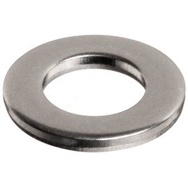18-8 Stainless Steel Flat Washer, Plain Finish, Meets DIN 125, M4 Hole Size, 4.3mm ID, 9mm OD, 0.8mm Nominal Thickness (Pack of 100)
