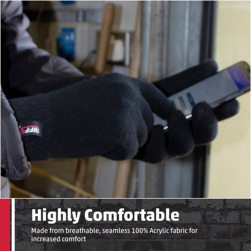 TuffStuff Men's 605 Touch Screen Glove, Black, One Size