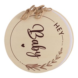 Tiardey Shower Guest Book with Wooden Cover Shower Guestbook with 35 Blank Pages Christening Guest Book Shower Decoration Album Keepsake for Future Parents