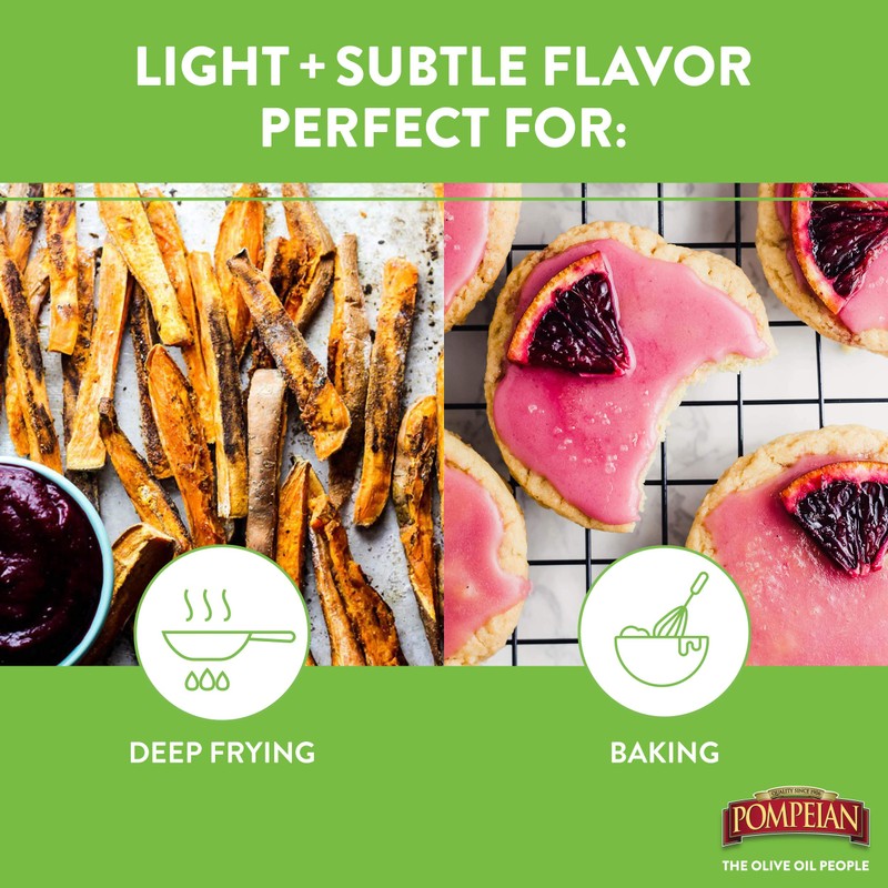 Pompeian 100% Grapeseed Oil, Light and Subtle Flavor, 68 Fl