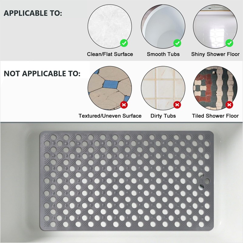 Mofonky Bathtub Mat Non Slip: 30" x 17" Shower Mats
