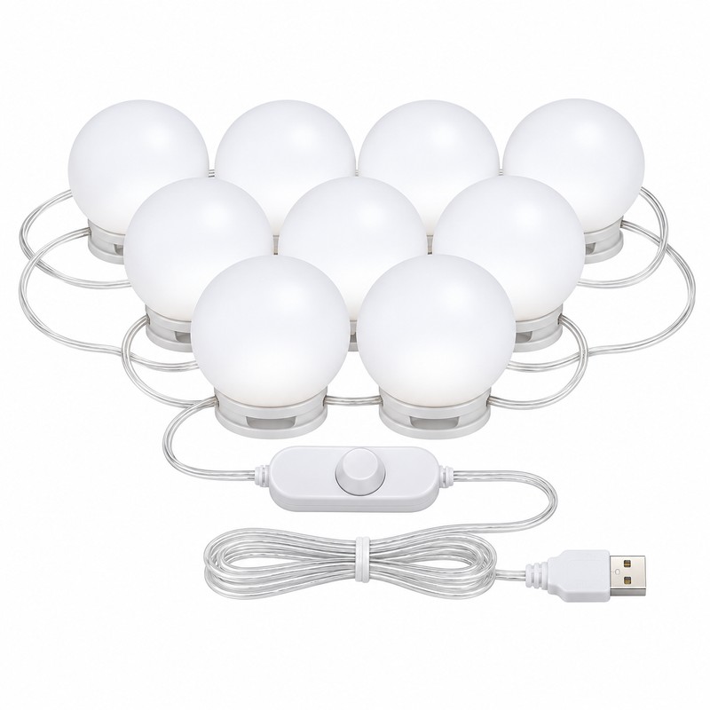 USB LED Vanity Mirror Lights – Dimmable 5V Makeup Mirror