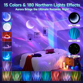 Starry Sky Projector Children, 180 Light Modes, Luxocean Lamp, Galaxy Projector, 15 White Noise Night Light, Starry Sky Projector, Bluetooth Ocean Lamp, Aurora Light, Skylight Projector Star Projector