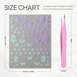 3 Sheets Flowers Nail Art Decals 3D Self-Adhesive Embossed Floral Manicure Stickers Colorful Daisy Manicure Decals Decoration for Women Nail Art Accessories Supplies