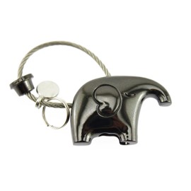 Navire Cute Small Elephant Couple Kissing Pair Key Holder, Key Chain, Black Pink Gold Color Set of 2 