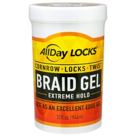 AllDay Locks Gel Para Trenzas(En Frasco)| Fijación Extrema, Brillo Intenso | Control De Bordes Sin Frizz Ni Residuos | Árbol De Té, Lavanda, Aceite De Menta | Define Y Estiliza Trenzas, Rastas, Twists