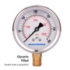 MEASUREMAN 2-1/2inch Dial Size, Glycerin Filled Pressure Gauge, 0-300psi/kpa, 304