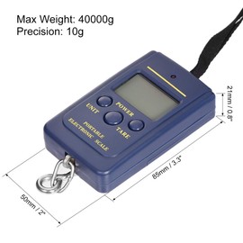 sourcing map Electronic Digital Handle Spring Scale 40000g/10g ABS Portable Handheld Hanging Balance Weight for Fishing Kitchen Home Blue