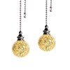 2PCS Yellow Pull Chain Crystal Glass Ice Cracked Ball Pull