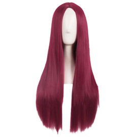 MapofBeauty 28 Inch/70 cm Women Special Natural Long Straight Synthetic Wig (Red)