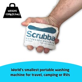 Scrubba Scrubba Untouched Wash Bag - Portable Washing Machine - Eco-Friendly Manual Washing Machine for Travel, Camping, Baby Clothes - Travel Essentials, Gift - use with Laundry Detergent, & Sheets - 5.3 oz.