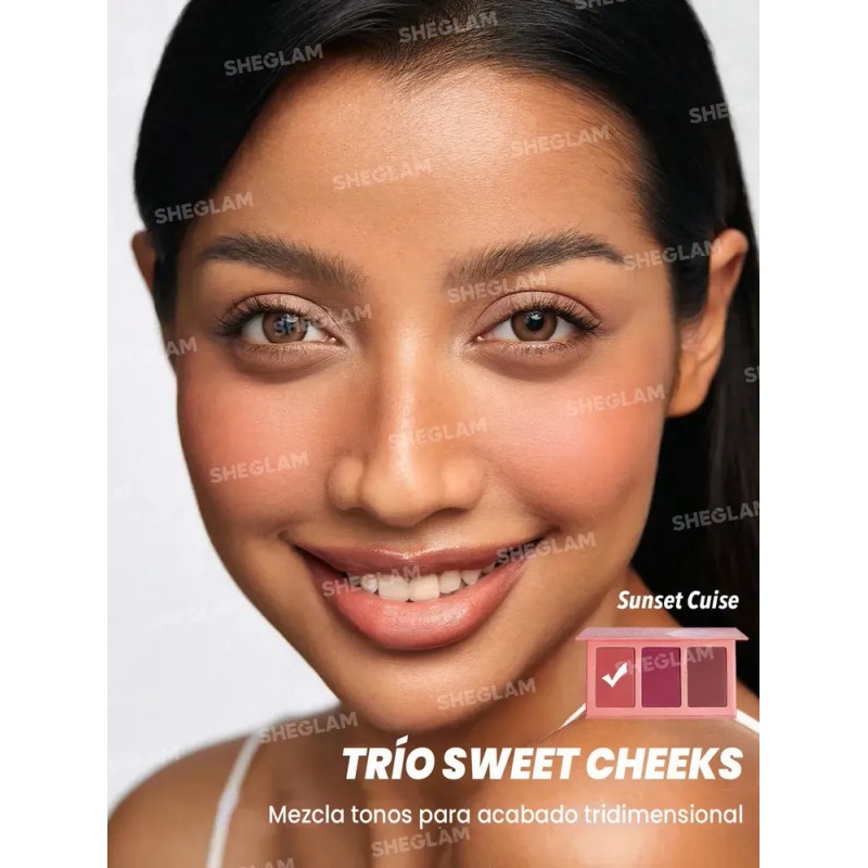 SHEGLAM Sweet Cheeks Trío Rubor Polvo - Sunset Cruise