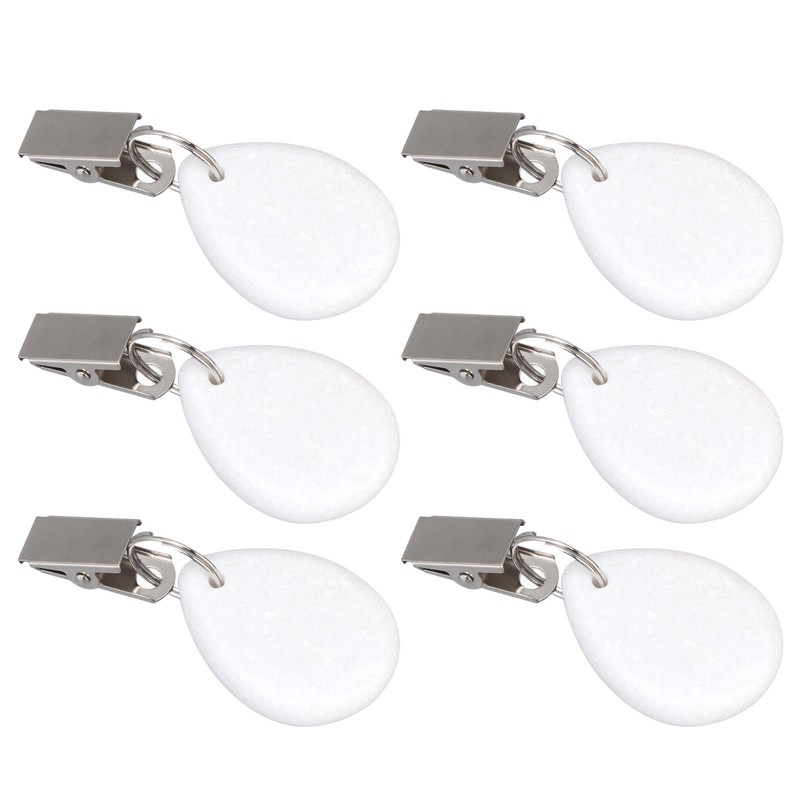 6Pcs Tablecloth Weights Marble Stainless Steel Small Size Waterproof Rustproof