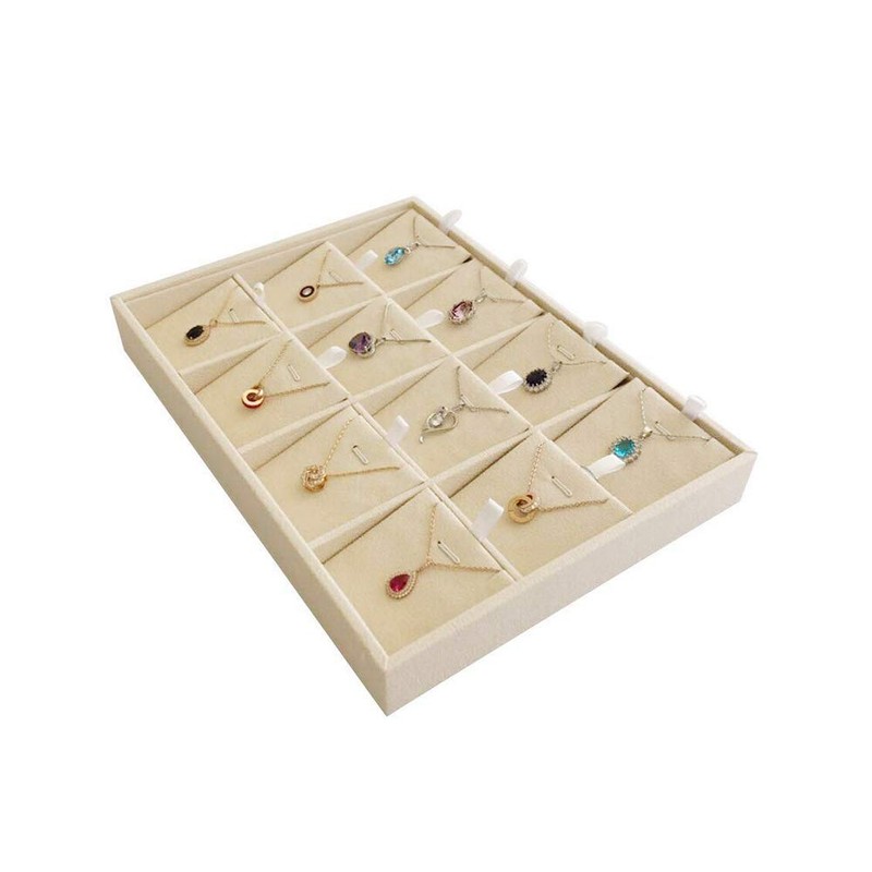 Svea Display Premium Grade Beige Velvet Jewelry Organization Tray for