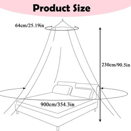 2 Pcs Bed Canopy for Girls Sets, with Suction Cup Hooks, Princess Bedroom Canopy, Bedroom Accessories Net for Girls Room Decor Travel&Home(Pink)