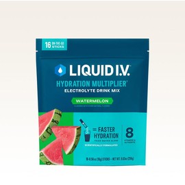 Liquid I.V. Hydration Multiplier - Watermelon - Hydration Powder Packets | Electrolyte Powder Drink Mix | Convenient Single-Serving Sticks | 8 Vitamins & Nutrients | 1 Pack (16 Servings)