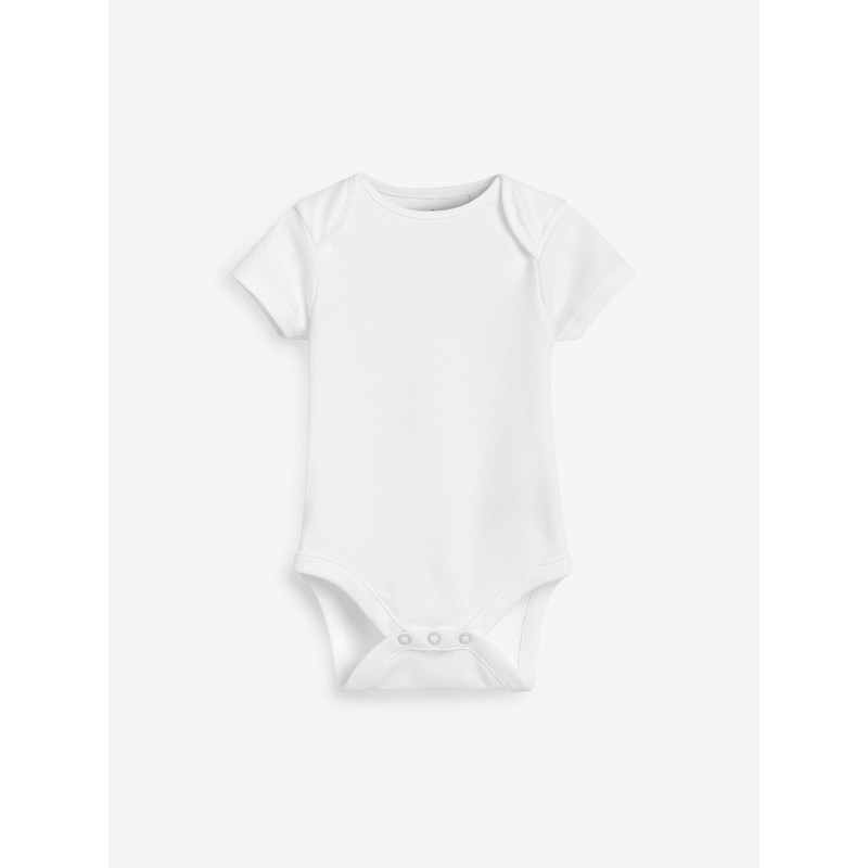 NEXT 10 Pack Short Sleeve Baby Bodysuit, White Essential