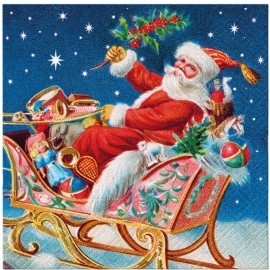 (20) Christmas Decoupage Paper Napkin Vintage Santa Holiday - Packs of 20 Napkin