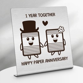 1st Anniversary Wedding Gifts for Him Her Desk Decorations Sign Couples Gifts for Wife Husband Anniversary Marriage Gift for Couple Presents for Girlfriend Boyfriend Home Office Desk Decor